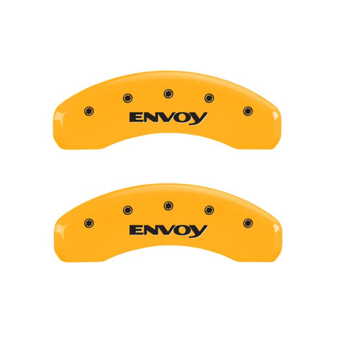 MGP 4 Caliper Covers Engraved Front & Rear Envoy Yellow Finish Black Char 2009 GMC Envoy - 34004SEVYYL