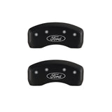 MGP 4 Caliper Covers Engraved Front & Rear Oval logo/Ford Red finish silver ch - 10216SFRDRD