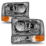 ANZO 2000-2004 Ford Excursion Crystal Headlights Chrome w/ Corner Lights 2pc - 111081