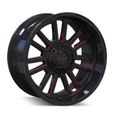 Mayhem 8115 Apollo 20x10 / 8x165.1 BP / -19mm Offset / 125.2mm Hub Black w/ Prism Red Wheel - 8115-2181BTR