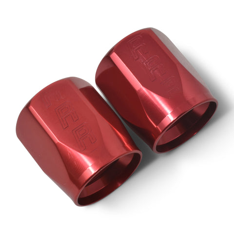 Russell Performance 2-Piece -6 AN Full Flow Swivel Hose End Sockets (Qty 2) - Polished and Red - 615520