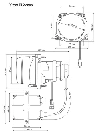 Hella 90MM Bi-Xenon High/Low Beam Module Head Lamp - 009997021