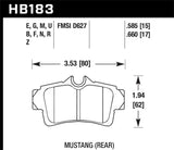 Hawk 95-04 Ford Mustang 4.6L Cobra Rear ER-1 Brake Pads - HB183D.585