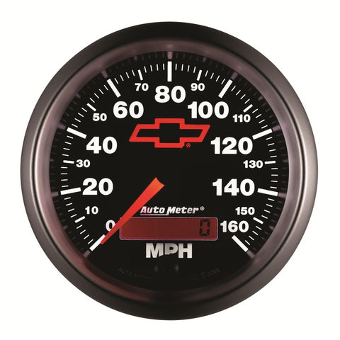 Autometer Speedometer 3-3/8in, 0-160 MPH, Elec. Programmable - Bowtie Black - 3688-00406