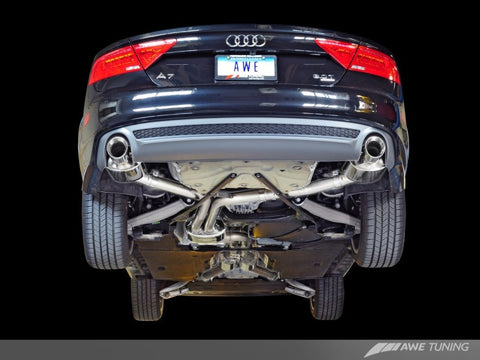 AWE Tuning Audi C7 A7 3.0T Touring Edition Exhaust - Dual Outlet Diamond Black Tips - 3015-33064