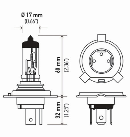 Hella Bulb 9003/Hb2 12V 60/55W P43T T46 (2) - 9003TB