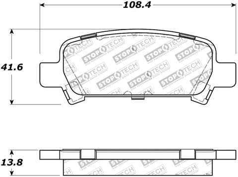 StopTech Street Touring 02-03 WRX Rear Brake Pads - 308.07700