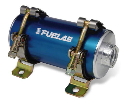 Fuelab Prodigy Reduced Size Carb In-Line Fuel Pump w/Internal Bypass - 800 HP - Blue - 40402-3