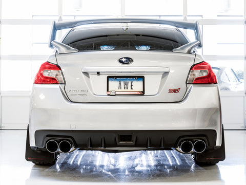 AWE Tuning Subaru STI VA / WRX GV / STI GV Sedan Touring Edition Exhaust - Chrome Silver Tip (102mm) - 3015-42104