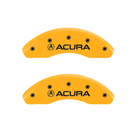 MGP 4 Caliper Covers Engraved Front Acura Engraved Rear RDX Yellow finish black ch - 39019SRDXYL