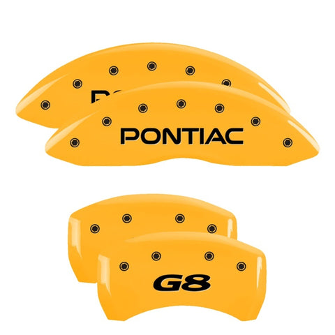 MGP 4 Caliper Covers Engraved Front & Rear MGP Yellow finish black ch - 17208SMGPYL