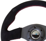 NRG Reinforced Steering Wheel (320mm) Suede w/Red Stitch - RST-012S-RS