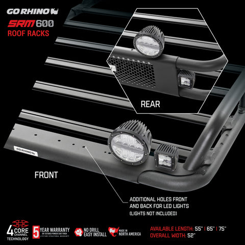 Go Rhino SRM600 Series Tubular Rack - 75in - 5936075T