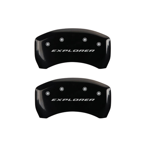 MGP 4 Caliper Covers Engraved Front & Rear Explorer Black finish silver ch - 10229SXPLBK