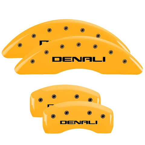 MGP 4 Caliper Covers Engraved Front & Rear Denali Yellow finish black ch - 34001SDNLYL