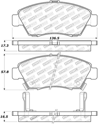 StopTech Street Touring 02-06 Acura RSX Type S / 93-95 Civic Coupe / 04-05 Civic Si - 308.06210