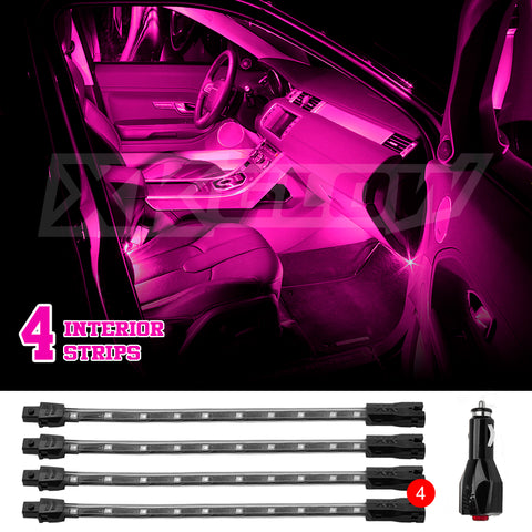 XK Glow Single Color XKGLOW UnderglowLED Accent Light Car/Truck Kit Pink - 4x8In - XK041004-P