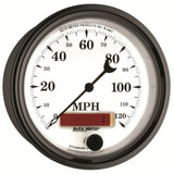 AutoMeter Gauge Speedometer 3-3/8in. 120MPH Elec. Prog. W/ Lcd Odo Old Tyme Wht II - 1287