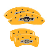 MGP 4 Caliper Covers Engraved F & R 100 Anniversary Yellow Finish Black Char 2019 Chevrolet Equinox - 14247SBANYL