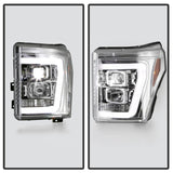 Spyder Ford F250/350/450 11-16 V2 High-Power LED Headlights-White Light Bar-Chrome PRO-YD-FS11V2PL-C - 5087881