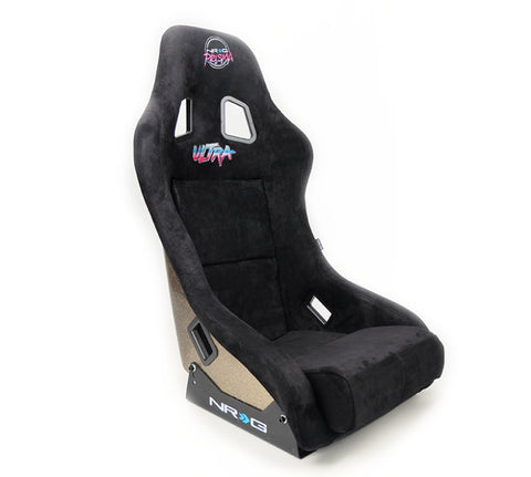 NRG FRP Bucket Seat ULTRA Edition - Medium (Black Alcantara/Gold Glitter Back) - FRP-303BK-ULTRA