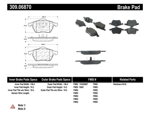 StopTech Performance Brake Pads - 309.06870