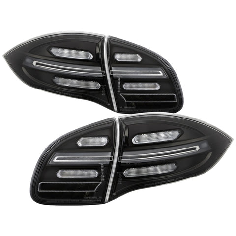 Spyder Porsche Cayenne 958 11-14 LED Tail Lights - Sequential Signal - Black - 5086853