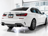 AWE Tuning 2019+ BMW M340i (G20) Non-Resonated Touring Edition Exhaust - Quad Diamond Black Tips - 3015-43156