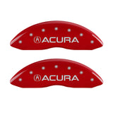 MGP 4 Caliper Covers Engraved Front Acura Engraved Rear MDX Red finish silver ch - 39013SMDXRD