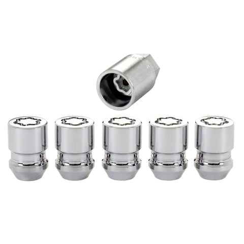 McGard Wheel Lock Nut Set - 5pk. (Cone Seat) M12X1.25 / 13/16 Hex / 1.28in. Length - Chrome - 24554