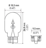 Hella Bulb 168 12V 5W 3Cp W21X95D T325 (2) - 168TB