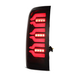 AlphaRex 14-18 Chevy Silverado 1500 Luxx-Series LED Tail Lights Black/Red w/Activ Light/Seq Signal - 620050