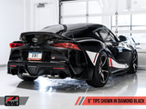 AWE 2020 Toyota Supra A90 Resonated Touring Edition Exhaust - 5in Diamond Black Tips - 3015-33132