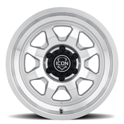 ICON Nuevo 17 X 8.5 6 X 5.5 0mm Offset 4.75in BS Silver Machined - 8117858347SM