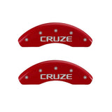 MGP Front set 2 Caliper Covers Engraved Front Cruze Red finish silver ch - 14012FCRZRD