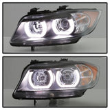 Spyder BMW E90 3-Series 06-08 4DR Headlights - Halogen Model Only - Black PRO-YD-BMWE9005V2-AM-BK - 5083432