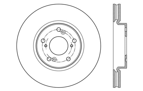 StopTech Cyro Drilled Sport Brake Rotor Front Right 13+ Honda Accord - 128.40086CR