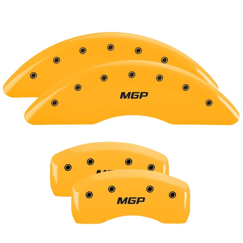 MGP 4 Caliper Covers Engraved Front & Rear MGP Yellow Finish Black Characters 2019 Kia Niro - 21188SMGPYL