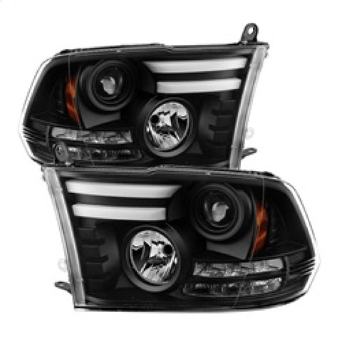 Spyder Dodge Ram 13-15 Projector Headlights Light Bar DRL Black PRO-YD-DR13-LBDRL-BK - 5080912