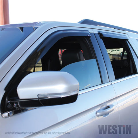 Westin 2018-2019 Ford Expedition Wade Slim Wind Deflector 4pc - Smoke - 72-37448