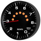 Autometer Spek-Pro Gauge Tachometer 5in 8K Rpm W/Shift Light & Peak Mem Black/Black - P238328