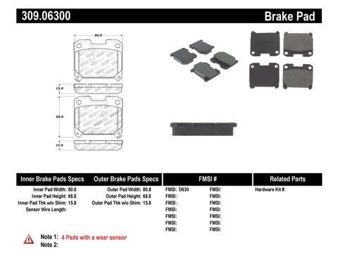 StopTech Performance 5/93-98 Toyota Supra Turbo Rear Brake Pads - 309.06300