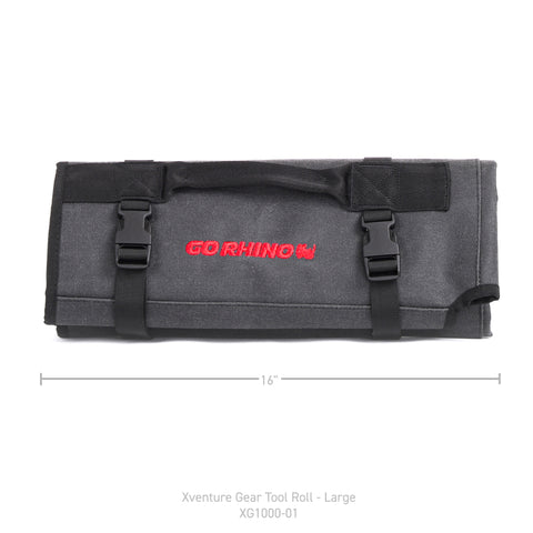 Go Rhino XVenture Gear Tool Roll Large (7x7in. Closed) 12oz Waxed Canvas - Black - XG1000-01