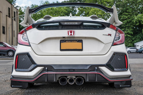 Rally Armor 17-21 Honda Civic Type R Black UR Mud Flap w/ White Logo - MF47-UR-BLK/WH