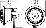 Hella Horn STone 24V 500Hz Htone Blk (B133) - 003399071