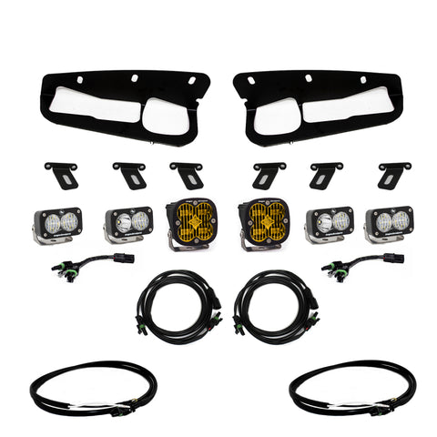 Baja Designs 2021+ Ford Bronco Amber SAE Fog Pocket Kit w/Upfitter - 447762UP