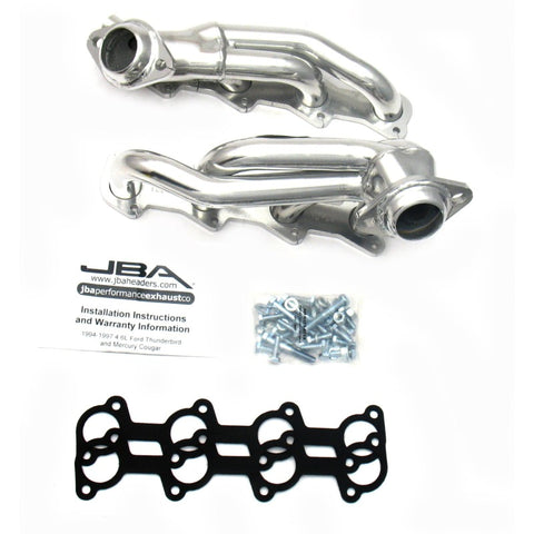 JBA 94-97 Ford Thunderbird 4.6L 2V 1-1/2in Primary Silver Ctd Cat4Ward Header - 1626SJS