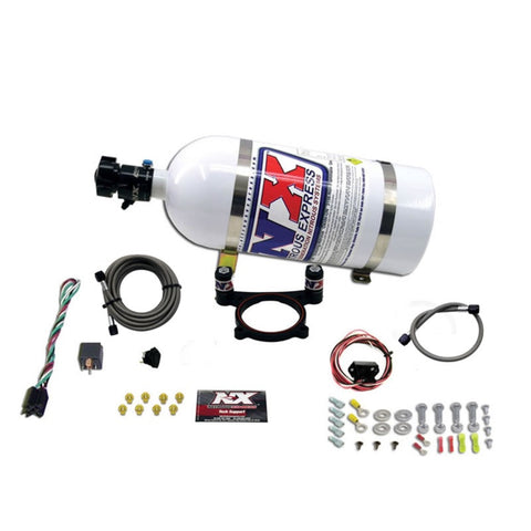 Nitrous Express 11-15 Ford Mustang GT 5.0L Coyote 4 Valve Nitrous Plate Kit (50-200HP) w/10lb Bottle - 20948-10