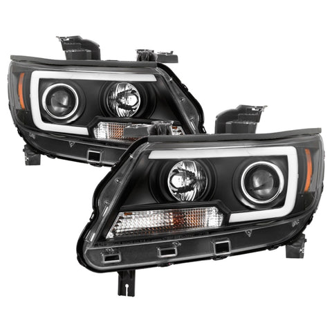 Spyder 15-17 Chevy Colorado Projector Headlights - Light Bar LED - Black (PRO-YD-CCO15-LBDRL-BK) - 5085283