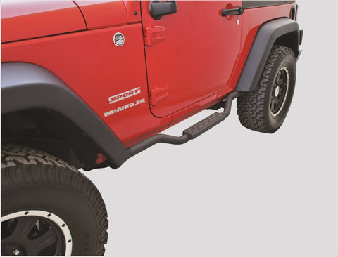 Rampage 2007-2018 Jeep Wrangler(JK) Side Bar Drop Step Slimline - Black - 26627